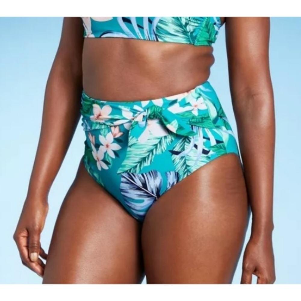 Kona Sol sash tie high waist bikini bottoms Size XL